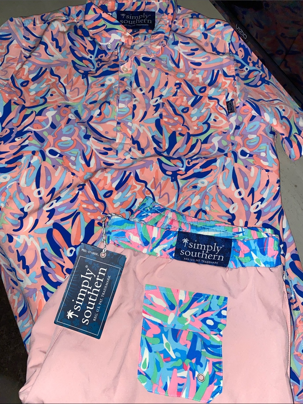 New Simply Southern Performance Stretch Shorts & Polo Shirt to Match